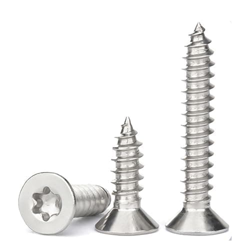 Image of QANCEN 50 Pcs M6x20mm Torx Self-Tapping Wood Screws,Flat Head Countersunk Torx Security Anti-Theft Screw,304 Stainless Steel Self Drilling Sheet Metal Screw