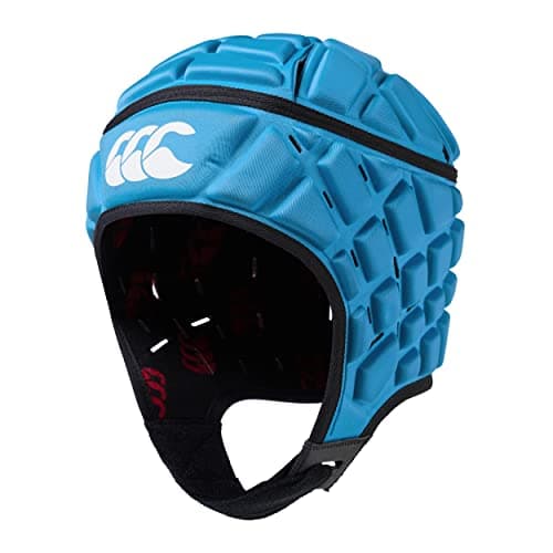 Image of Canterbury CCC Rugby Raze Headguard, Scrum Cap, Full Coverage, Soft-Edged Chin Strap, Designed Holes Aid Ventilation, Foam Padding,Blue,M