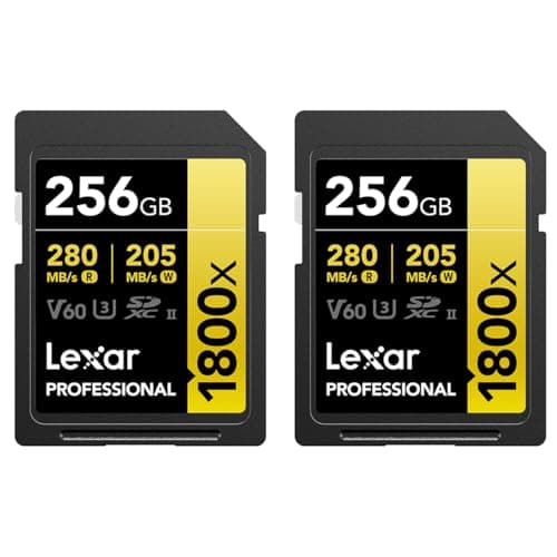 Image of Lexar Gold Series Professional 1800x 256GB UHS-II SDXC Memory Card, 2-Pack