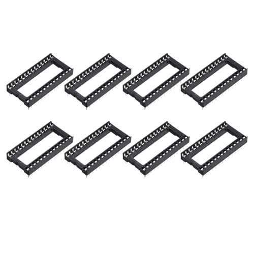 Image of sourcing map 8Pcs DIP IC Chip Socket Adapter 28 Pin IC Assortment Kit 2.54mm/0.1" Pitch 15.24mm Row to Row Distance for Breadboard Project, PCB Board Design
