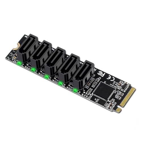 Image of ChenYang CY M.2 NGFF NVME M-Key PCI Express to SATA 3.0 6Gbps 5 Ports Adapter Converter Hard Drive Expansion Card JMB585 2280
