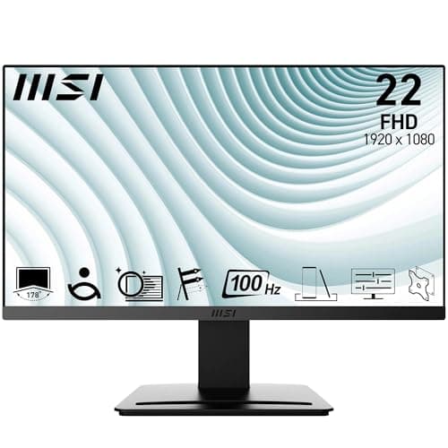 Image of MSI PRO MP223 21.45 Inch Full HD Office Monitor - 1920 x 1080 VA Panel, 100 Hz, Eye-Friendly Screen, VESA Mountable, Display Kit Support, Tilt-Adjustable - HDMI 1.4b, D-Sub (VGA)