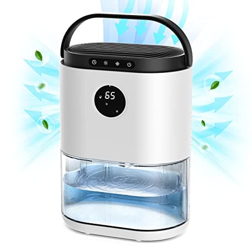 Image of CONOPU Dehumidifier, 2300ML Dehumidifiers for Home 500 Sq.ft, Dual Semiconductors & LED Lights, Auto-Defrost Auto-Off 3 Modes Humidity Control, Dehumidifiers for Bedroom,White