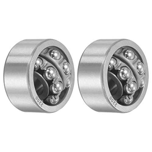 Image of sourcing map 2200 Self-Aligning Ball Bearings 10mm Bore 30mm OD 14mm Thickness Double Row Open Type Chrome Steel 2pcs