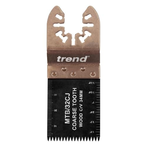Image of Trend Universal Coarse Tooth CrV Japanese Multi-Tool Saw Blades, 34 mm, For Fast Cutting in Wood, Plastics and Plasterboard, 5 Pack, MTB/32CJ
