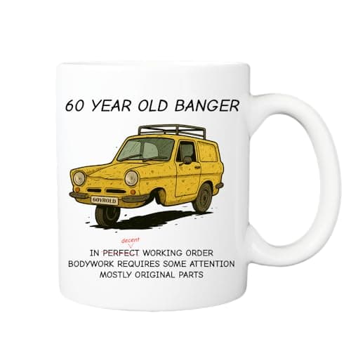 Image of Pickhut 60th Birthday Gift for Men, Birthday Gift, 60 Year Old Banger, Funny 60th Birthday Mug, Joke