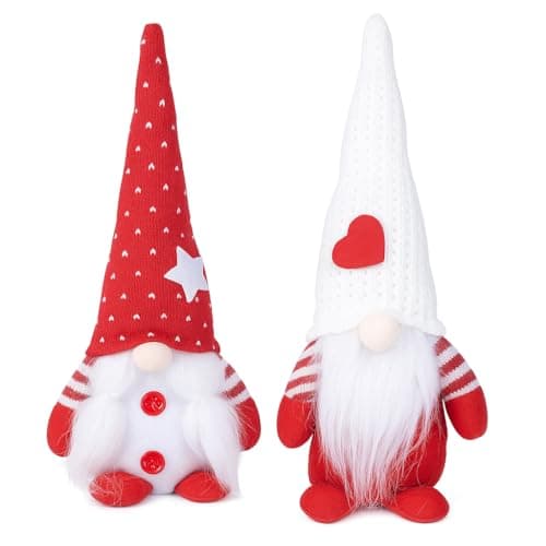 Image of Floralcraft® Santa Gonks - Isaac & Ferrero (Set of 2) 32cm Tall Handmade Swedish Style Christmas Gonks