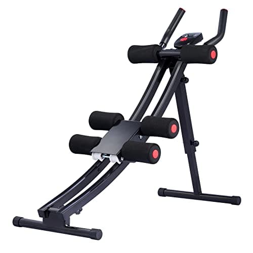 Image of ZELUS Ab Machine for Home Gym Core Strength Training Equipment for Home Fitness Coaster with 4 Intensities and Digital Display Foldable Core Trainer for Abdominal Training