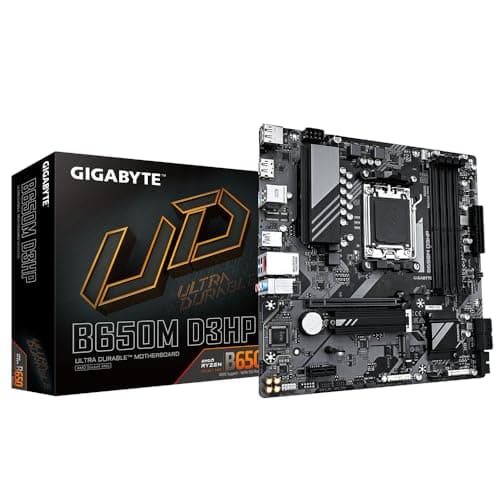 Image of Gigabyte B650M D3HP Motherboard - Supports AMD Ryzen 7000 CPUs, 15+2+2 Phases Digital VRM, up to 7600MHz DDR5 (OC), 2xPCIe 4.0 M2, 2.5GbE LAN, USB 3.2 Gen 1