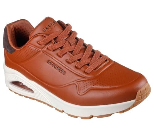 Image of Skechers Men's Uno Tailored Air Sneaker, Cognac Duraleather, 10 UK