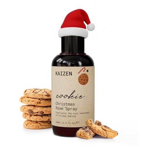 Image of Kaizen Christmas Tree Scent - Cookie Room Spray Fragrance with Sweet Vanilla, Caramel & Sugar Scent - Cozy Holiday Air Freshener for Home & Linen - Long-Lasting Festive Room Fragrance, 100ml