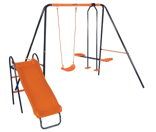 Image of HEDSTROM M008644 Saturn Junior Swing Glider & Slide Outdoor Playset | Garden Frame Playground Set | Kids Children Fun Activity 180 x 195 x 285 centimetres