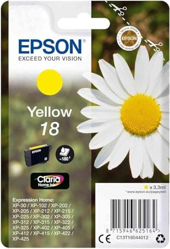 Image of Epson C13T18044012 - T1804 18 YELLOW INK CLARIA HOME DAISY 180PAGES