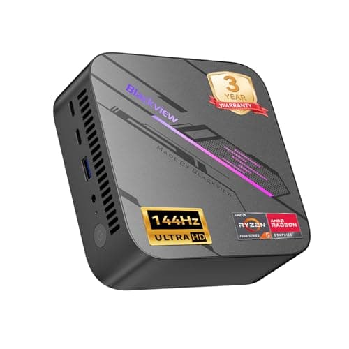 Image of Blackview [ 3 Years Guarantee] MP100 Mini PC Win 11 Pro, 3 * 4K 144Hz Display, AMD Ryzen 7430U(Beats 4300U/7730U), 16GB RAM 512GB SSD, USB3.2, WiFi 6/BT 5.2 Mini Desktop PC for Video Editing