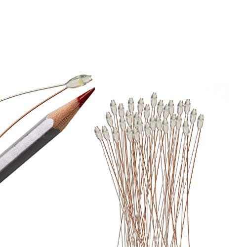 Image of Evemodel 30pcs Pre-soldered Micro Litz Wire Blue SMD 0603 LED Light 20cm Wire Resin Cover
