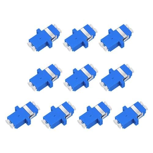 Image of DollaTek 10PCS Fiber Optic LC to LC Adapter Singlemode UPC Duplex Fiber Optic Extender/Fiber LC Coupler Series