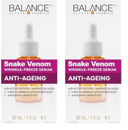 Image of Balance Active Formula Snake Venom Anti-Ageing Wrinkle-Freeze Serum (30ml) - Lines & Wrinkles Appear Reduced. Smoothes Appearance of Crow's Feet. (Pack of 2)