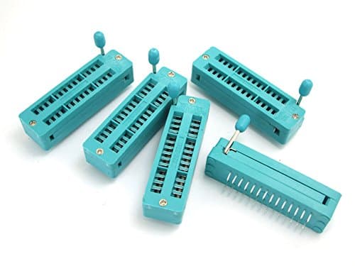 Image of DollaTek 5Pcs Universal IC Test ZIF Socket 28 Pin 2.54mm Pitch for Microcontroller, Chip, Breadboard, Program IC's