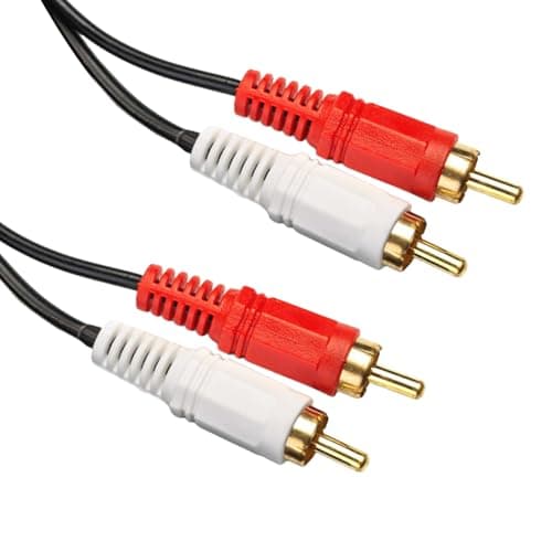 Image of Shenlee 1 Pcs 2RCA to 2RCA Cable, Male to Male Wire, RCA Audio Cable Phono Plugs, Audio Video Connection Cable, RCA Composite Stereo Audio Cable Cord for TV, Mobile Phones, MP3, HiFi (1.5m Black)