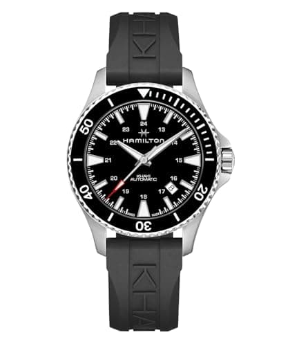 Image of Hamilton Men's 40mm Black Rubber Band Steel Case Automatic Watch H82335331