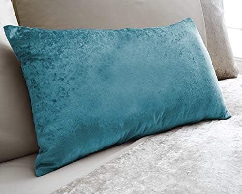 Image of Marble Crushed Velvet 30cm x 50cm Boudoir Double Sided Cushion - Aqua