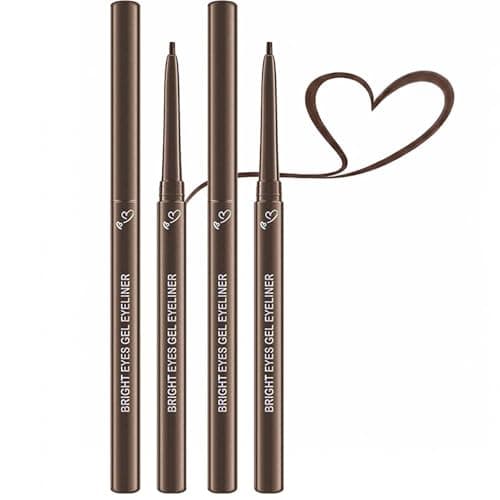 Image of Waterproof Gel Eyeliner Pencil In Dark Brown - Long-Lasting Smudge-Resistant Formula With Fine Tip For Precise Natural Eye Makeup, Creamy Pigmented Lash Line Definition