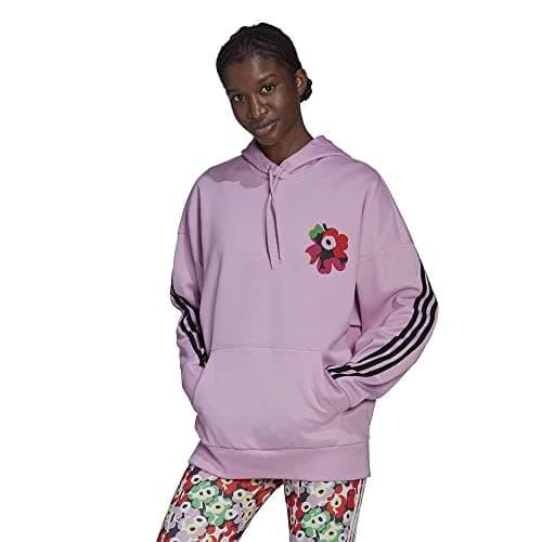 Image of adidas womens Marimekko Hoodie, Frost Pink, Medium