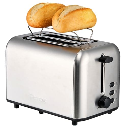 Image of Clatronic 2 Slot Toaster | Integrated Roll Holder | Extra Wide Slots | Defrost/Reheat Function | 750 Watts | Stainless Steel | TA 3822