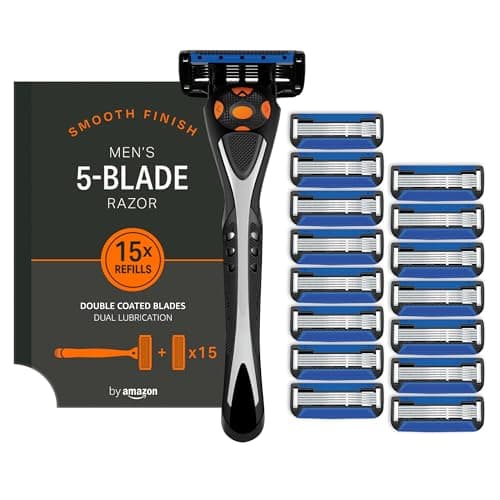 Image of by Amazon 5 Blade Men's Razor With 15 Refills