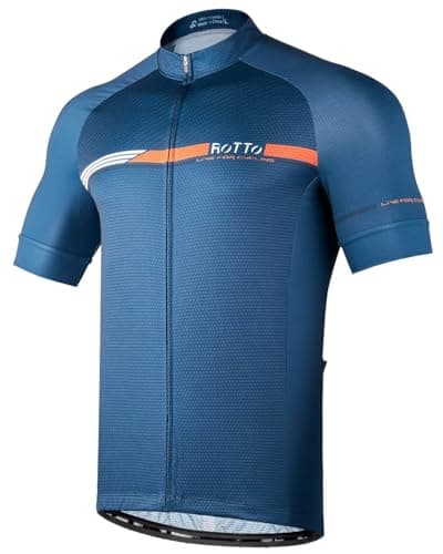 Image of ROTTO Mens Short Sleeve Cycling Jersey Bike Shirt Cycle Top Stripe Series