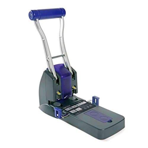 Image of Rapesco PF220API ECO P2200 High-Capacity 2-Hole Punch, 150 Sheet Capacity, Black and Purple