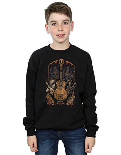 Image of Disney Boys Coco Guitar Poster Sweatshirt 7-8 Years Black