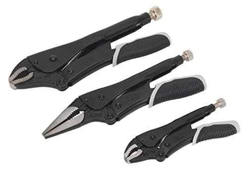 Image of Sealey Ak6863B Locking Pliers Set 3Pc Quick Release Black Series
