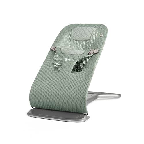 Image of Ergobaby 3-in-1 Evolve Bouncer Mesh, Ergonomic Hammock for Newborns from Birth, Breathable Baby Swing with Insert for Newborns (2.5kg - 13.2kg), Sage Green