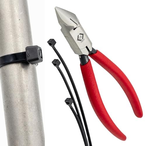 Image of C.K Tools Cable Tie Installation Cutter, Tensioning & Flush Cut Pliers for Plastic Cable Ties, Patented Grip, Premium Japanese Steel, for Professional Electricians, Aerospace, Data Cabling, CK T3970