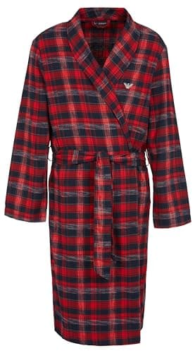 Image of Emporio Armani TARTAN FLANNEL DRESSING GOWN