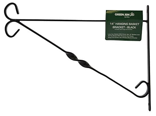 Image of Green Jem 14-Inch Hanging Basket Bracket - Black