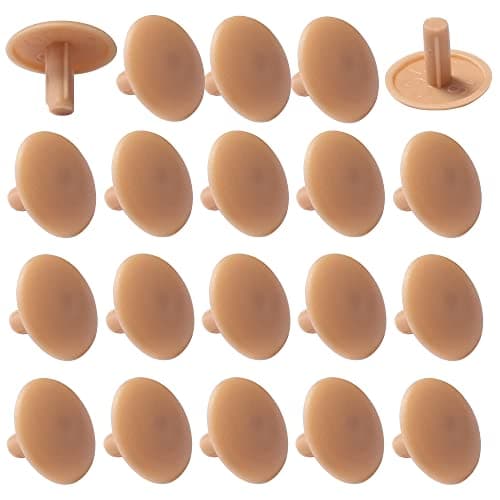 Image of cyclingcolors 20 x Universal Plastic Screw Covers 3 x 12 x 6 mm Phillips Cap Hole Protection Mask (Light Brown)