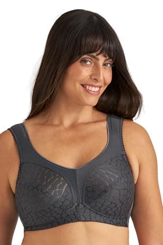 Image of Miss Mary of Sweden Lovely Jacquard Women’s Full Coverage Non-Wired Bra 46C Dark Grey