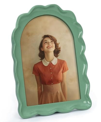 Image of Afuly 7x5 Photo Frames Green Photo Frame Vintage Picture Frames Cute Picture Frame Pretty Floral Arch Design Funky Unique Resin Frames For Desk Or Wall Christmas Birthday Gift For Women Mum Girls