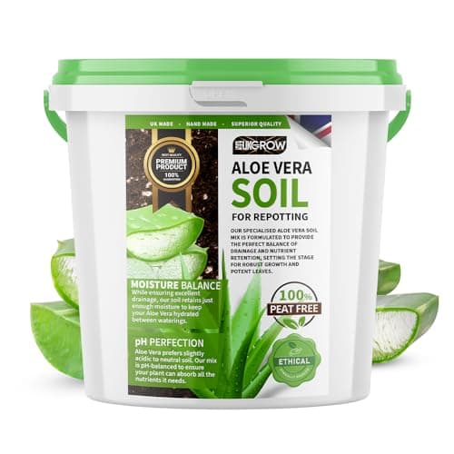 Image of Aloe Vera Soil Mix by UKGROW Premium - Organic & Pest-Resistant Plant Soil for Healthy Growth - Available in 1L, 2L, 3L, 5L, 10L, 20L Buckets & Bags (Strong Reusable Bucket, 1 Litre)