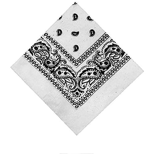Image of Lizzy | Bandana | One Size, White, 100% Cotton | Soft, Breathable, Lightweight, Versatile Uses | Unisex Headwear, Fashion Accessory for Cycling, Festivals, Travel