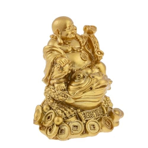 Image of lachineuse - Golden Laughing Buddha Statuette 7cm - Feng Shui Decoration - Chinese Zen Decoration for Home, Office - Lucky Charm Gift Idea