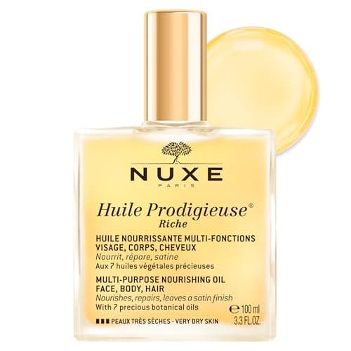 Image of Nuxe Huile Prodigieuse Riche Multi-Purpose Nourishing Oil 100ml, Rich Nourishing Oil, For Very Dry Skin on Face, Body & Hair, Moisturises & Smooths, Vegan Formula