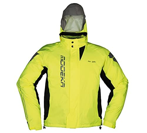 Image of Modeka AX Dry II Motorcycle Rain Jacket with Hood, Yellow / Black, XXXXXXL