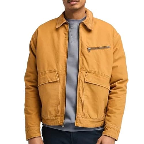 Image of Timberland Men's Camel Jacket Washed Canvas Insulated