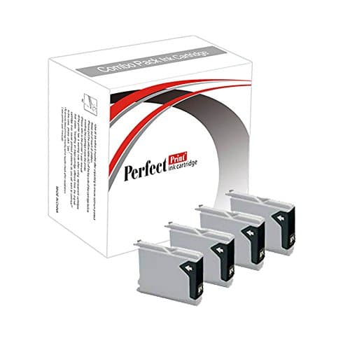Image of 4 Black PerfectPrint Compatible Ink Cartridges Replace LC970 For Brother DCP 130C 135C 150C 153C 157C 330C 350C 540CN 560CN 750CW 770CW Brother MFC 230C 235C 240C 260C 440CN 465CN 660CN 665CW 680CN 685CW 845CW 885CW 3360C 5460CN 5860CN
