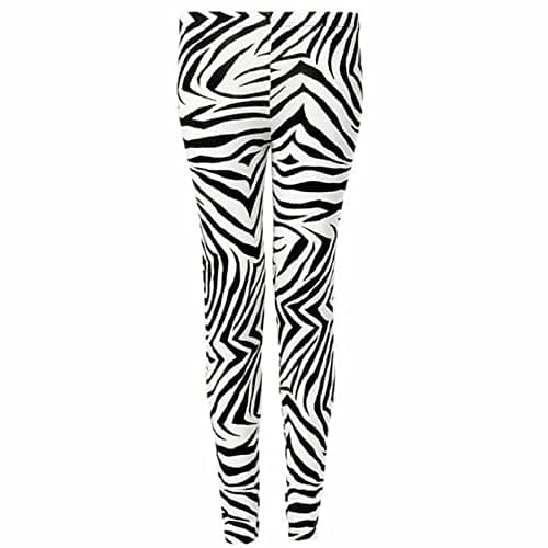 Image of Hiffy® Women's Animal Zebra Print Leggings Ladies Black & White Pants Plus Size UK 8-26 (M-L, Zebra Print)