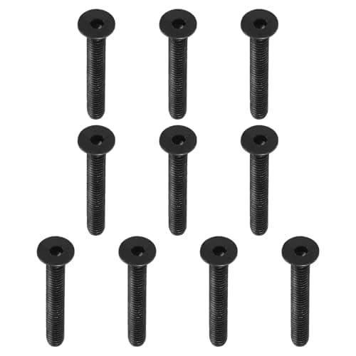 Image of PATIKIL 1/4-20 x 2" Flat Head Socket Cap Screws, 10 Pack Flat Countersunk Bolts Carbon Steel Hex Socket Drive Machine Screws Full Thread Black Oxide Grade 10.9