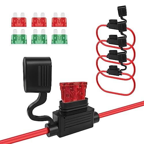 Image of AUKENIEN Fuse Holder Kit 10 12 14 16 AWG Gauge 12V Inline Fuses Holders with 30A 40A ATC Automotive Blade In Line Fuse (10 Pack)